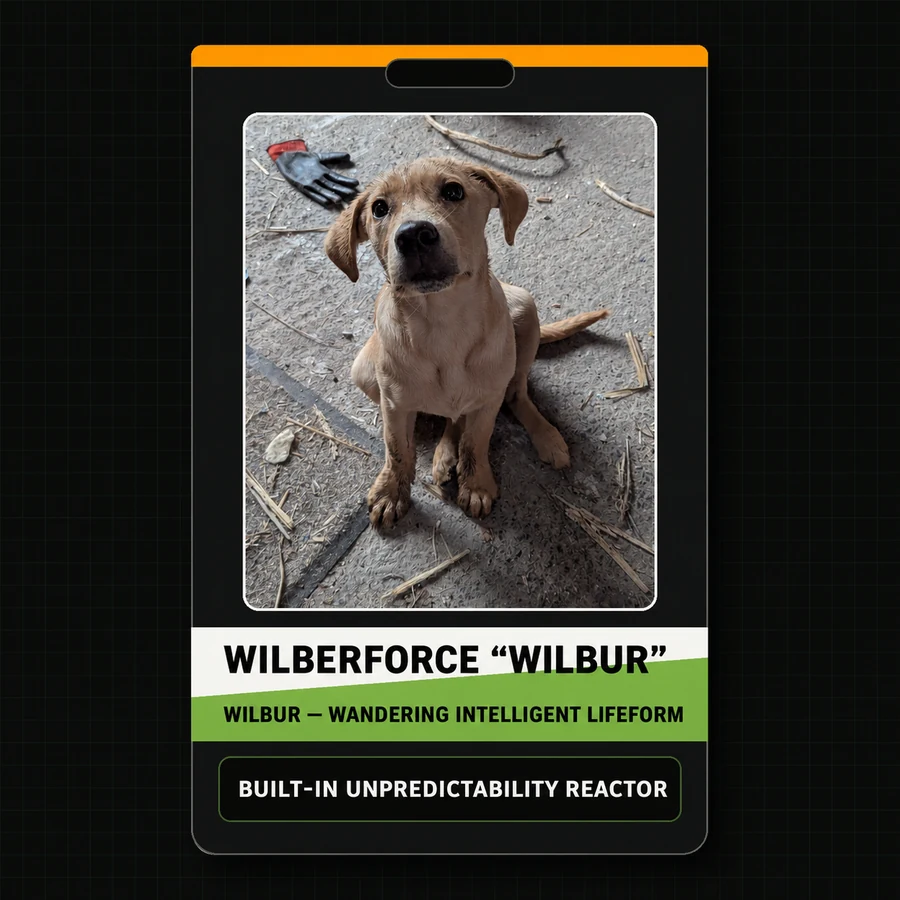Portrait card for Wilbur: WILBUR — WANDERING INTELLIGENT LIFEFORM; BUILT-IN UNPREDICTABILITY REACTOR.